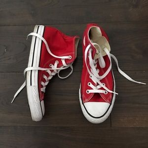 NWOT Red High Top Converse